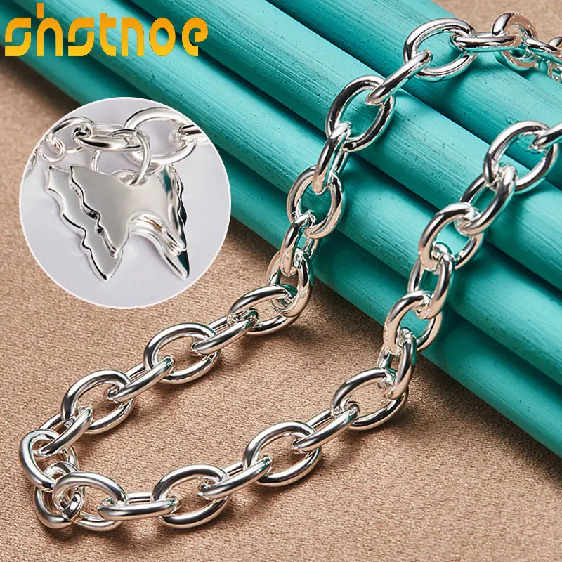 Цепочка женская из серебра 925 пробы с кулоном в виде двух бабочек 18 дюймов |