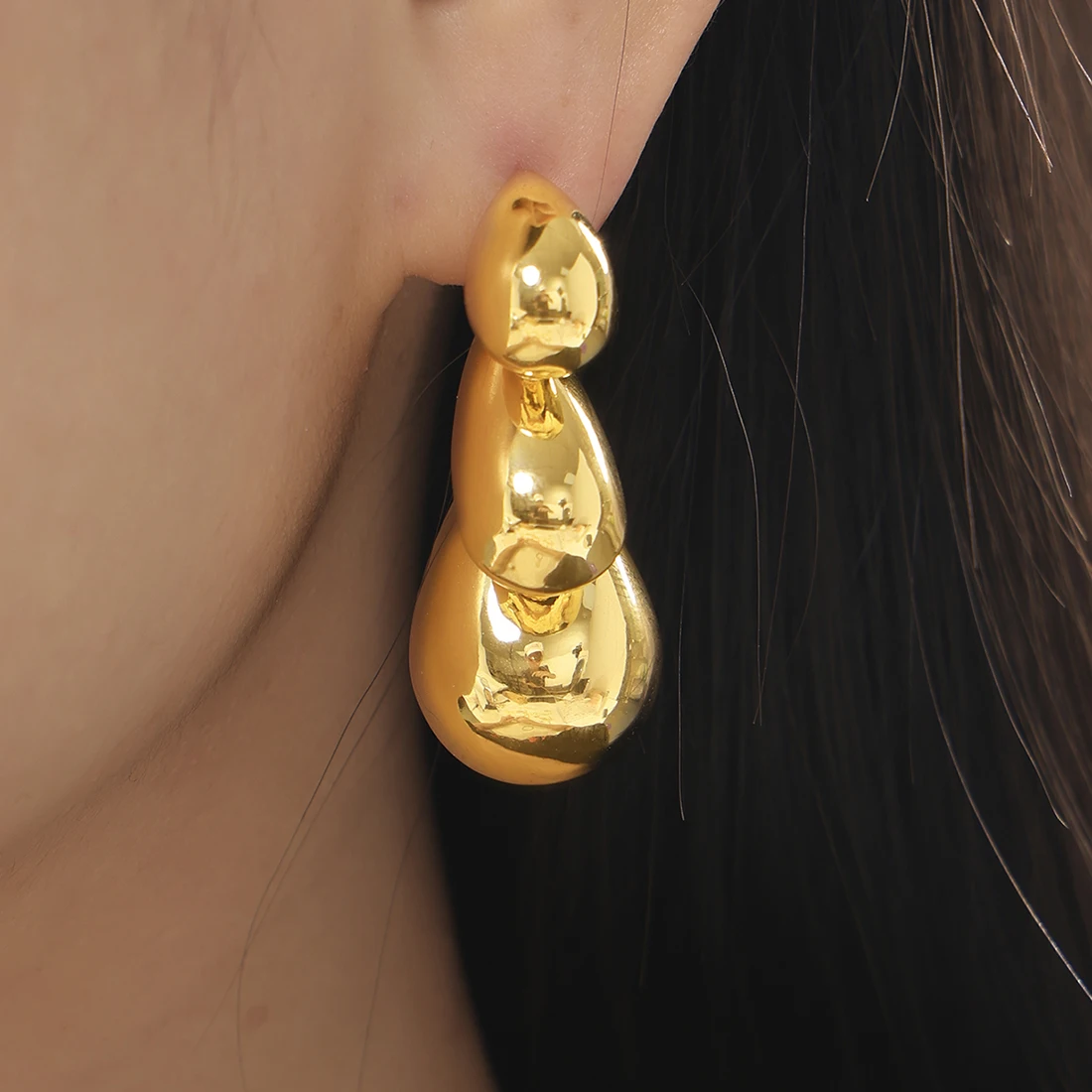 Уникальные блестящие серьги с каплями воды для женщин роскошные медные