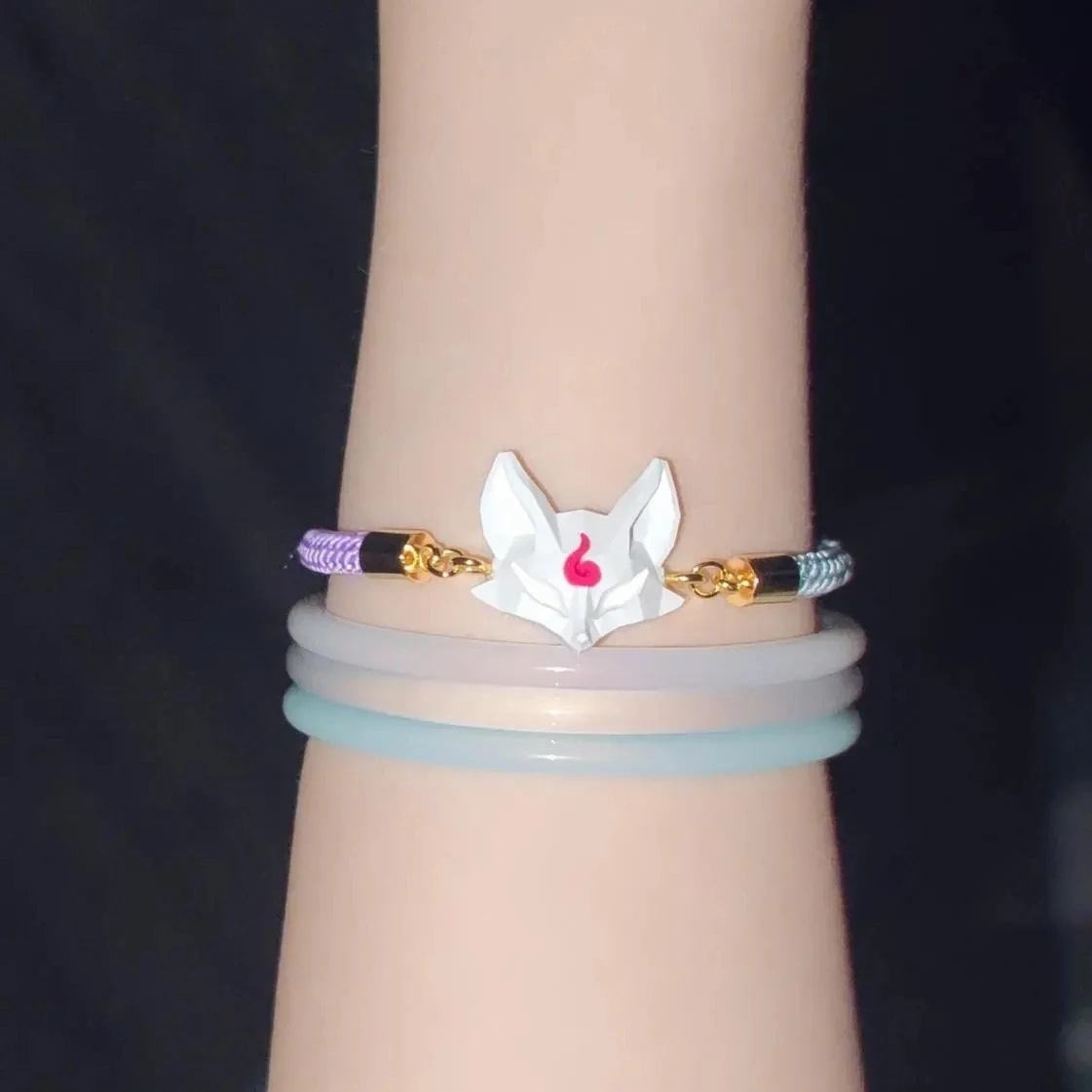 Браслет в этническом стиле с трехмерной фотографией и изображением лисы девятью