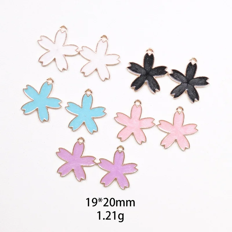 

10pcs/Lot Enamel Pearlescent Flowers Charm Zinc Alloy Dripping Cartoon Earrings Keychain Pendant DIY Jewelry Making Accessories