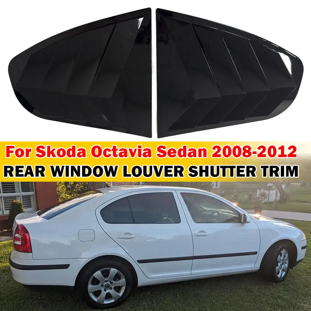 Фото Для Skoda Octavia 2008-2012 автомобильная задняя жалюзи, оконная боковая крышка, накладка, наклейка, вентиляционный совок, АБС-пластик, аксессуары из углеродного волокна, авто №1