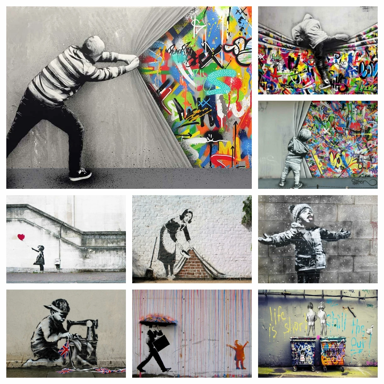 

Artist Banksy Art Painting Diamond Embroidery Graffiti Street Art Wall Artwork Cross Stitch Mosaic Picture Full Drill Home Decor