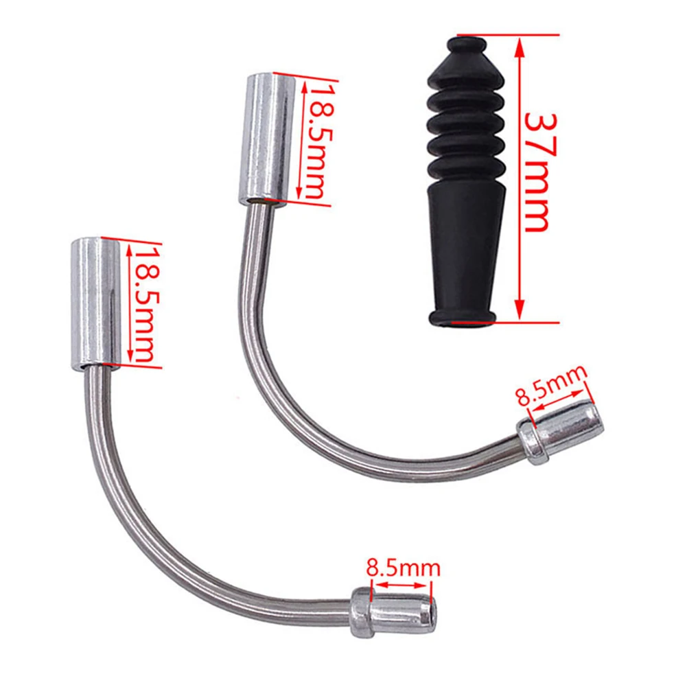 

Elbow Bike V Brake Noodles Silver Stainless Steel Unversal 1 Pair Cable Guide Hose Cycling Replacement Front&Rear