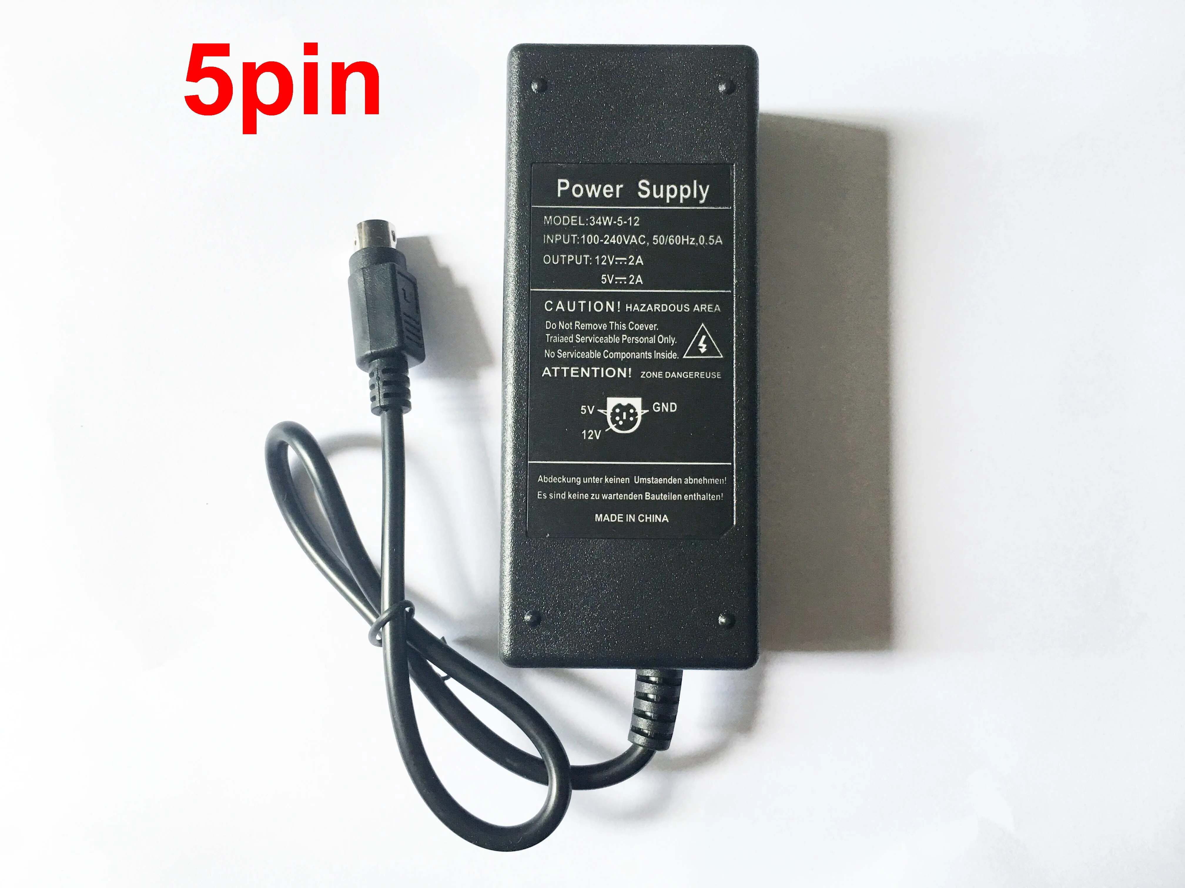 1 шт. 5 контактов 100-240 в переменный ток постоянный 12 В/5 В 2 а для корпуса жесткого