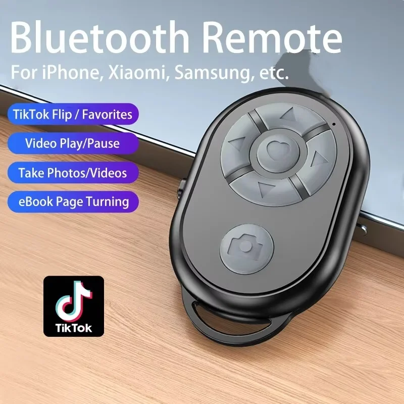 Фото Bluetooth-пульт дистанционного управления для iPhone Xiaomi IOS Android, универсальный пульт дистанционного управления, палка для селфи, контроллер Bluetooth-камеры, новинка 2025 года №1