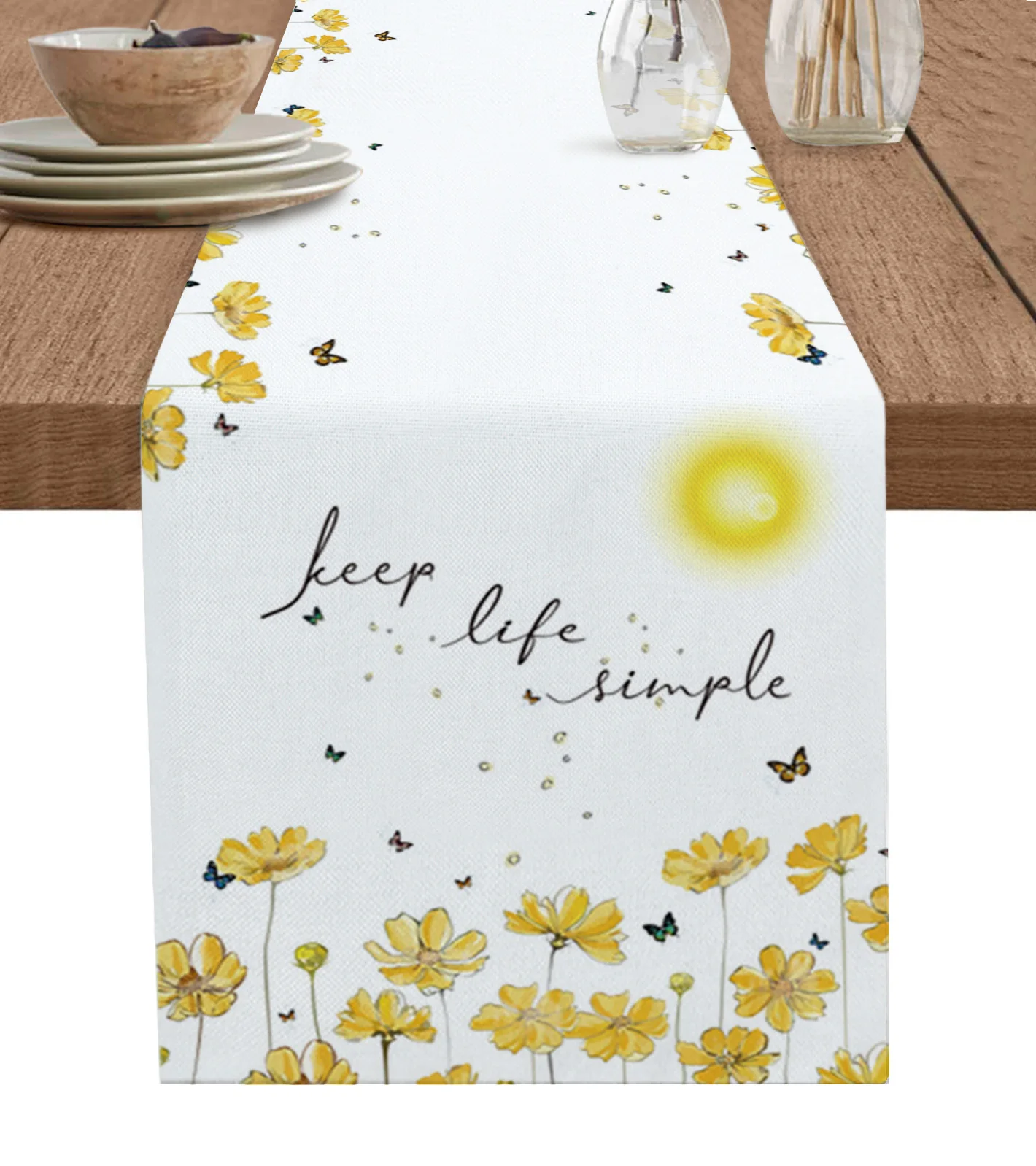 

Подсолнухи, цветы, скатерти для стола, Свадебный декор, журнальный столик, кухонная обеденная скатерть из хлопка и льна