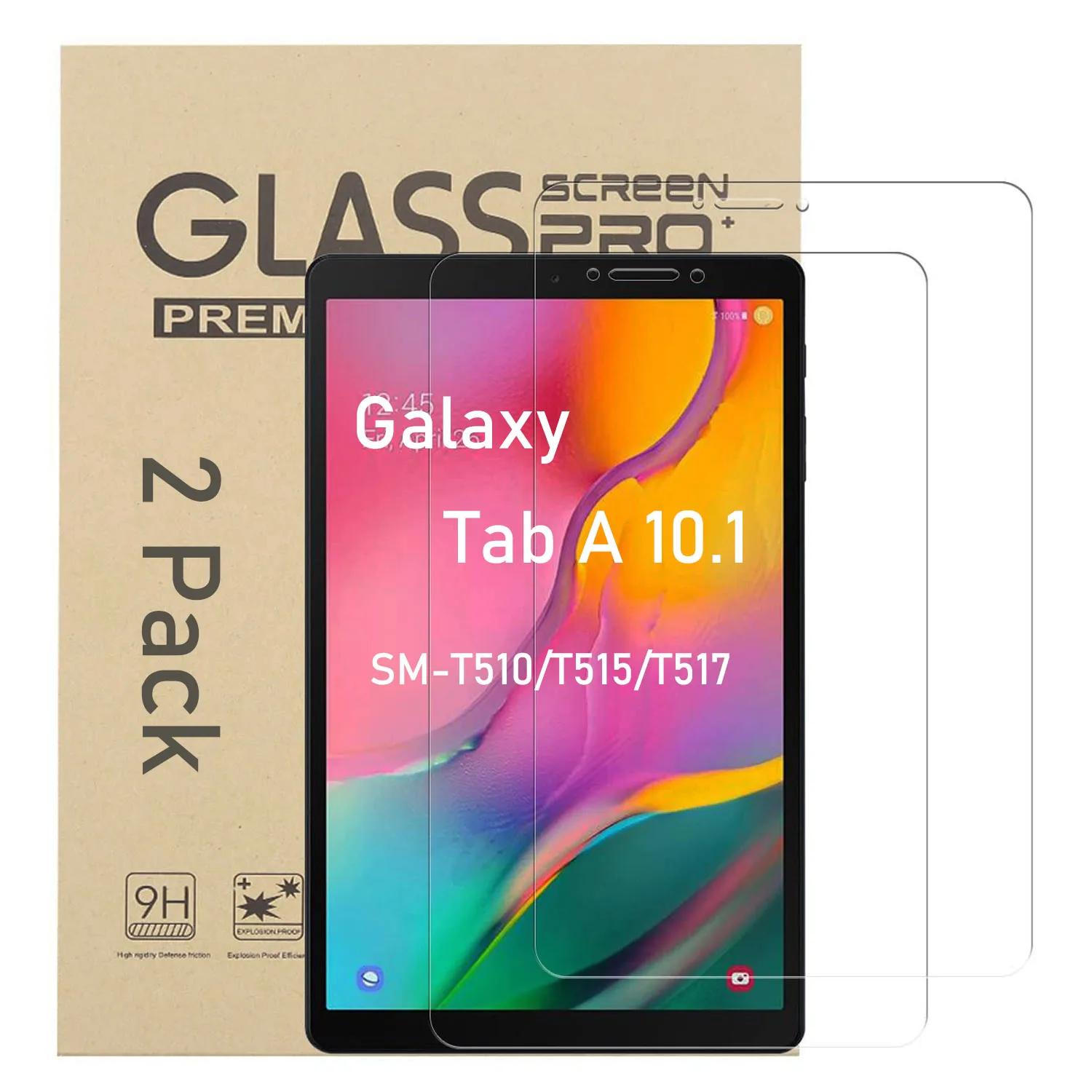 ( 2 Pack ) Tempered Glass For Samsung Galaxy Tab A 10.1 2019 SM-T510 SM-T515 T510 T515 T517 Tablet Screen Protector Film