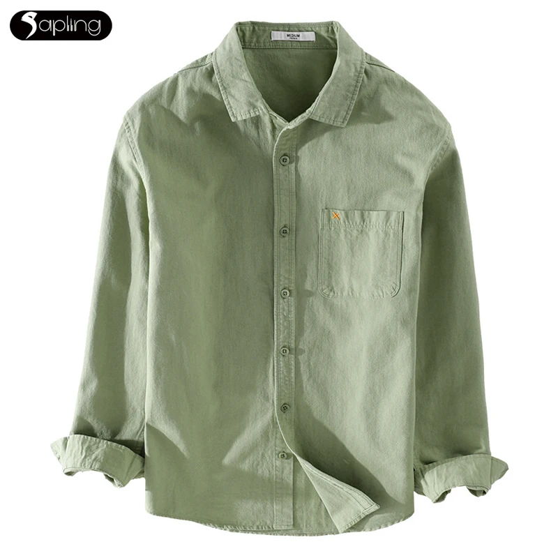 

Spring Autumn New Brand Shirts Men 100% Cotton Long-sleeved Fashion Solid Casual Shirt for Men Comfortable Shirts Male Chemise