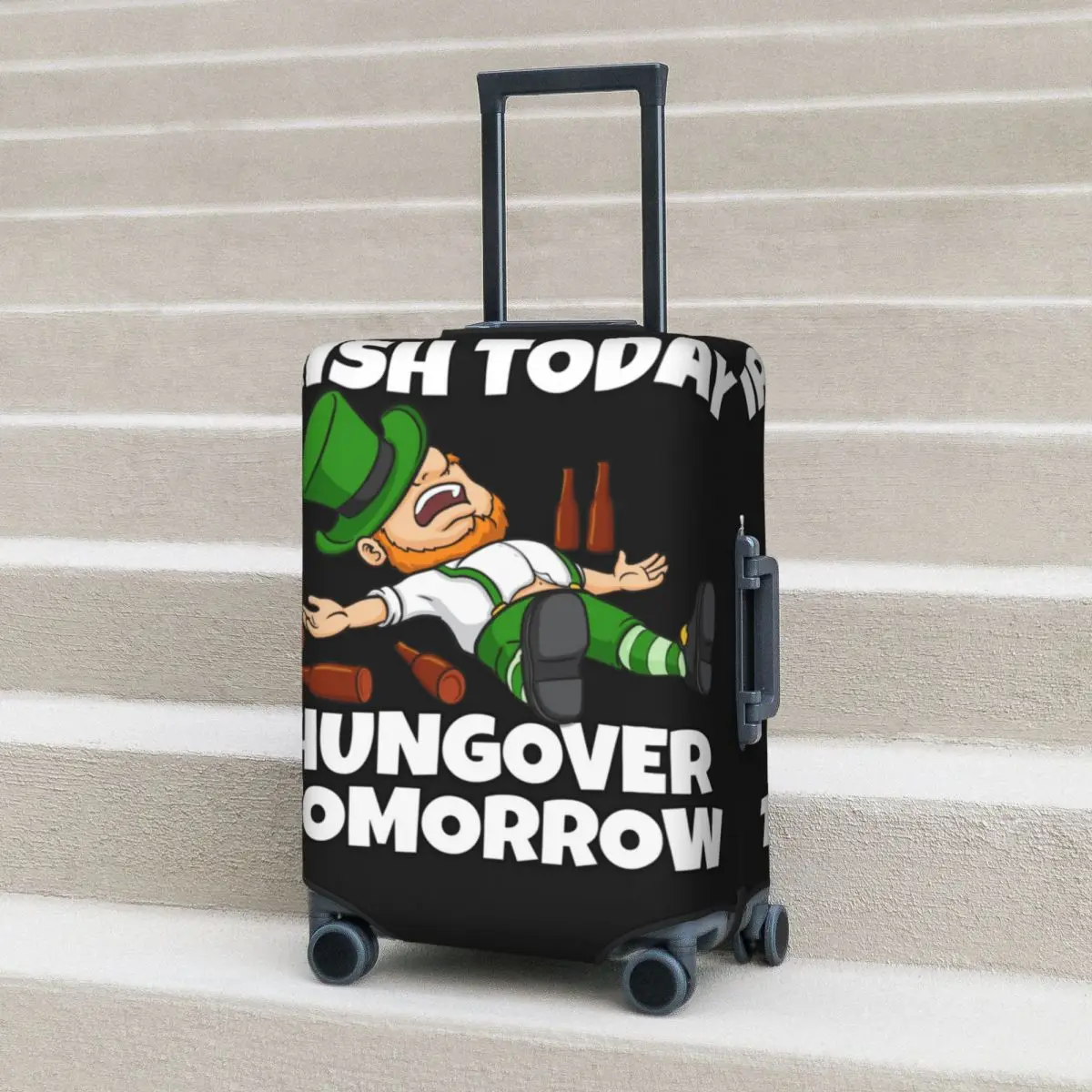 

Irish Today Hungover Tomorrow Suitcase Cover St Patricks Day Flight Travel Practical Luggage Case Protection