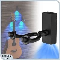 guitar hanger wall mount hook holder with illuminated led display ambient lighting for acoustic and electric guitars