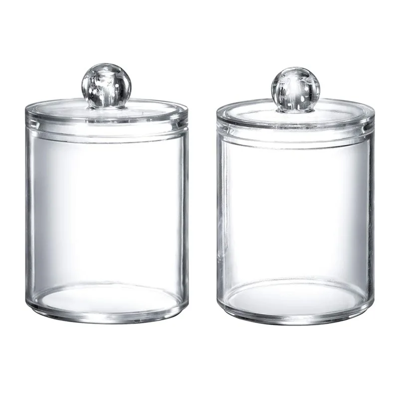 

Прозрачный хлопковый контейнер для хранения, Круглый хлопковый контейнер для хранения, акриловый пыленепроницаемый хлопковый контейнер с ...