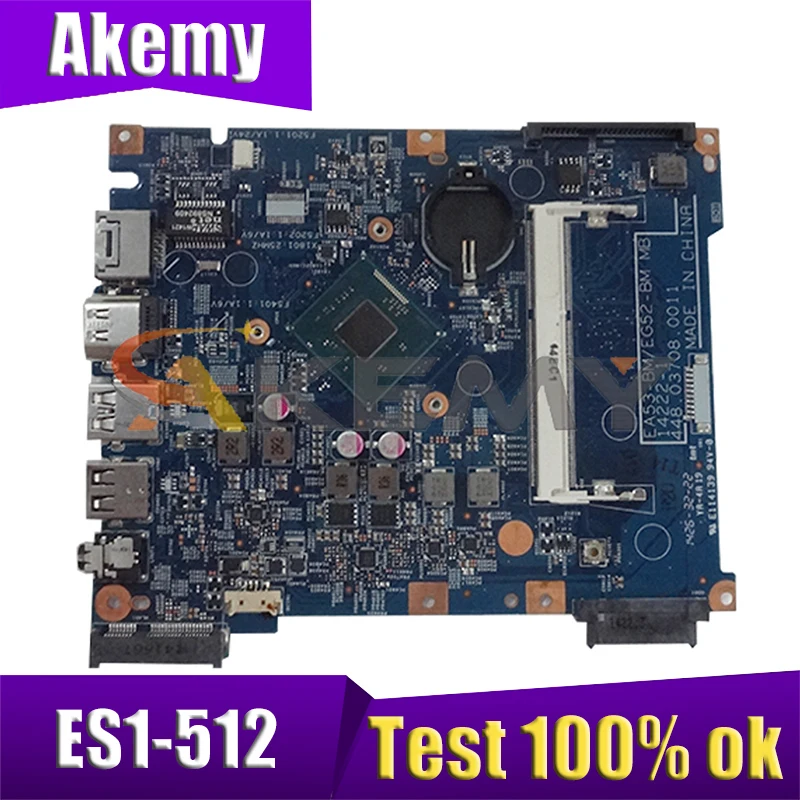

AKEMY NBMRW11001 NB.MRW11.001 448.03707.0011 For acer aspire ES1-512 Laptop motherboard Main board Works