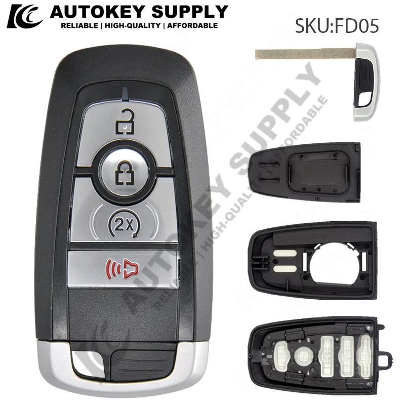 

AutokeySupplySmart Key Shell Чехол для автомобильного ключа с дистанционным управлением AKFDS131 для Ford Edge Fusion Expedition Explorer Mustang 2017 2018