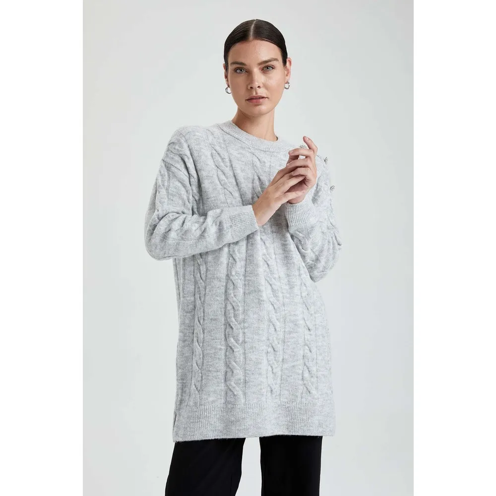 

Dorlie Relax Fit Cycling Neck Knitwear Tunik V8225Az21Wn
