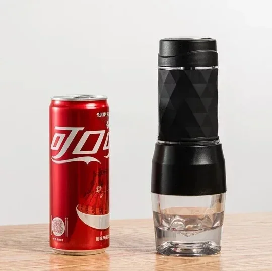 Портативная кофемашина для кемпинга и путешествий текстурированная Черная