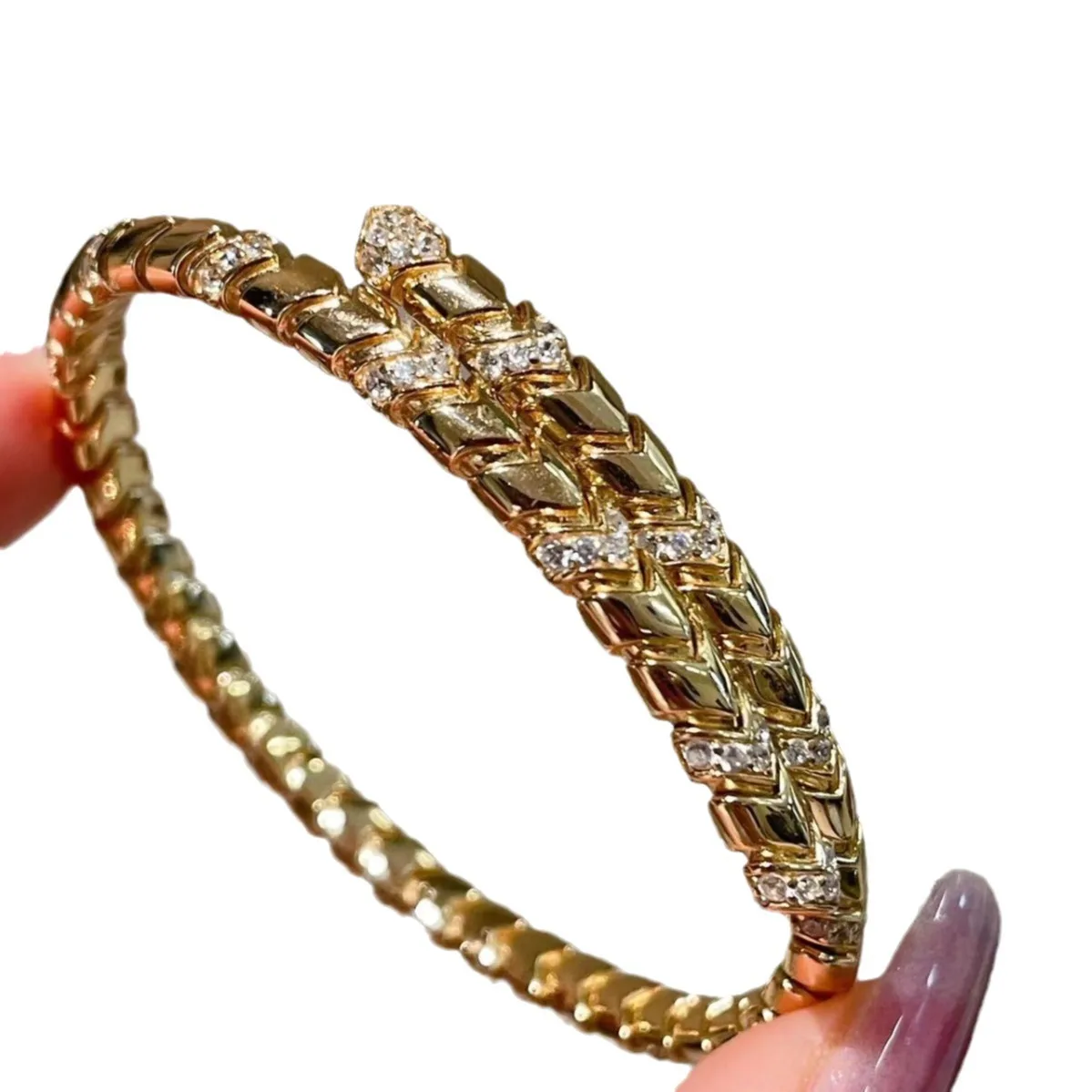 Модный женский браслет из серебра 100% пробы с сапфиром