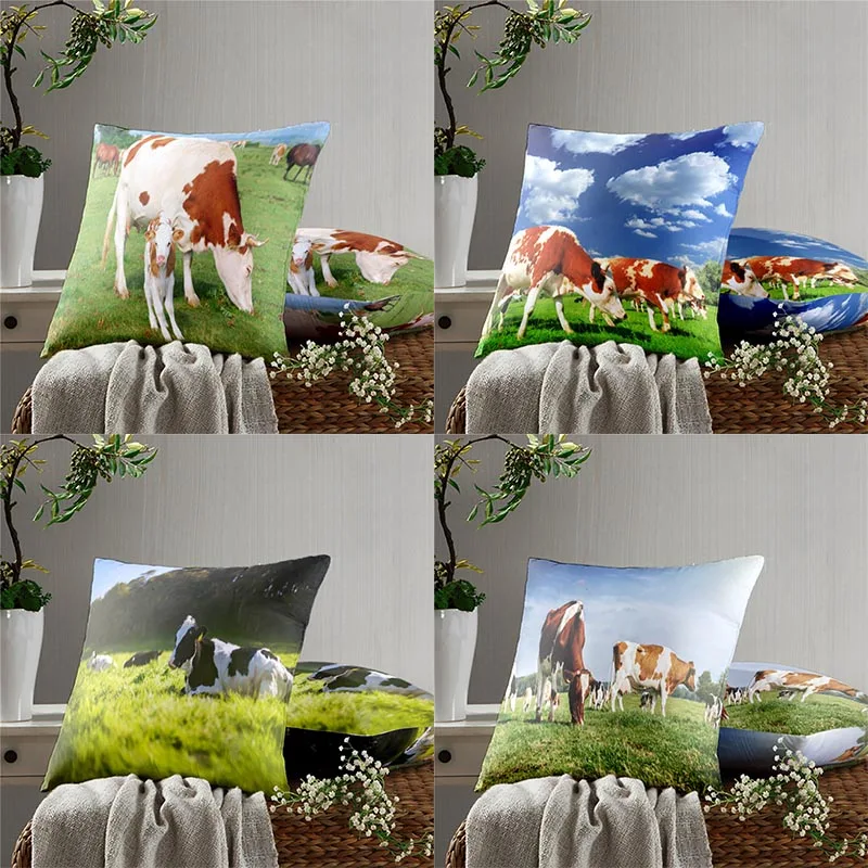 Customizable Cow Pillowcase Decorative Sofa Cushion Pillowcase Bed Pillowcase Home Car Pillowcase