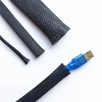 insulated braided pet nylon wire cable sleeve tube pipe stretch sleeving data line protection flame retardant hose drop shipping
