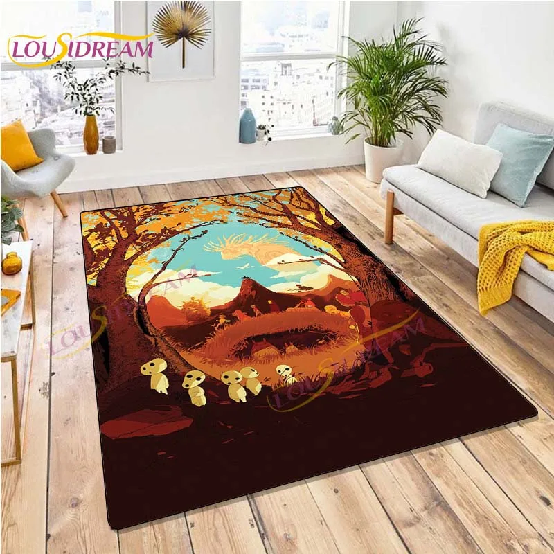 Ковер Princess Mononoke из японского аниме Nightwalker для гостиной с лесными духами и мультфильмов для детей.