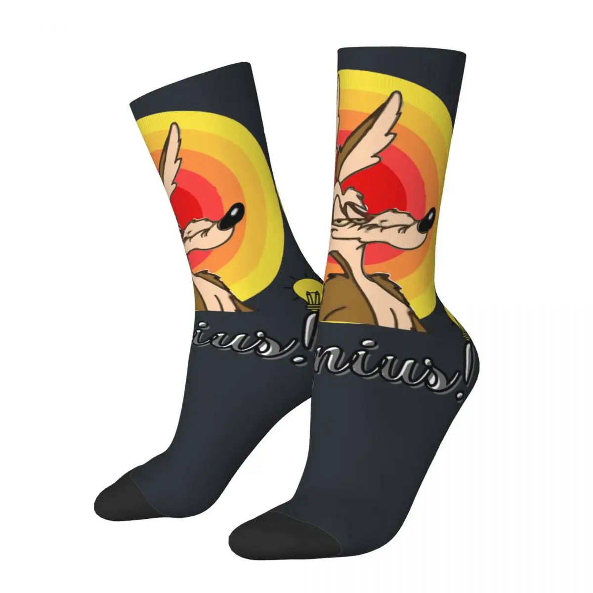 

Happy Funny Men's Socks Good Ldea Retro Harajuku Roadrunner Wile E. Coyote Cartoons Novelty Pattern Crew Crazy Sock Gift Printed