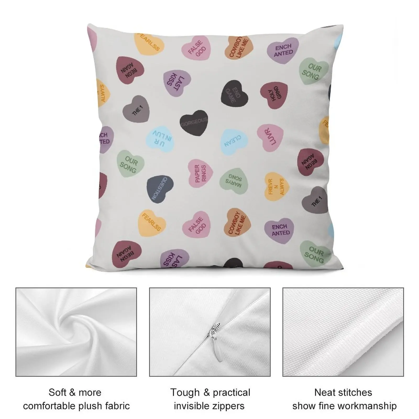 Eras Candy Hearts домашний декор Merch Fandom маленькая поддержка HECKINFAROUT диванная подушка