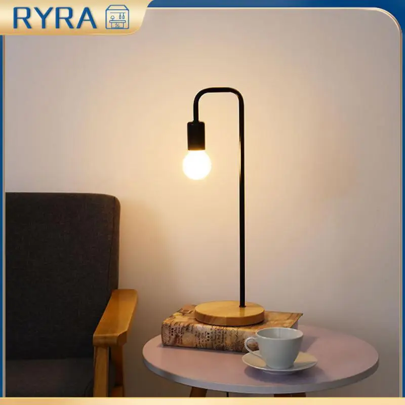 

Настольная лампа из железа и дерева, прочная Винтажная настольная лампа в стиле лофт с защитой глаз, черная, белая, 47 × 15 см