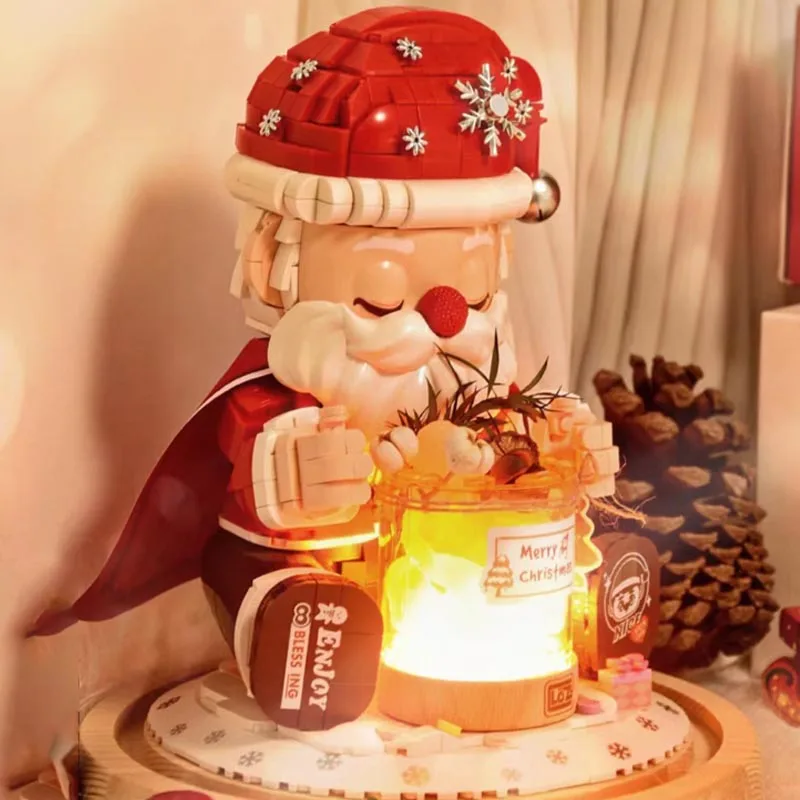 1473 шт. кирпичная лампа Санта-Клауса для ароматерапии строительные блоки