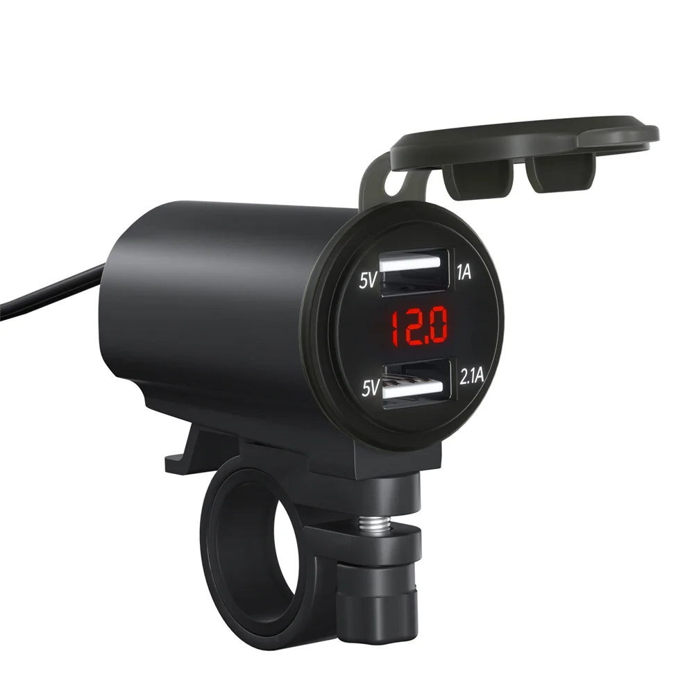 Motorcycle refitted with usb car charger 3.1A fast charging dual-port interface mobile phone car charging with voltmeter enlarge