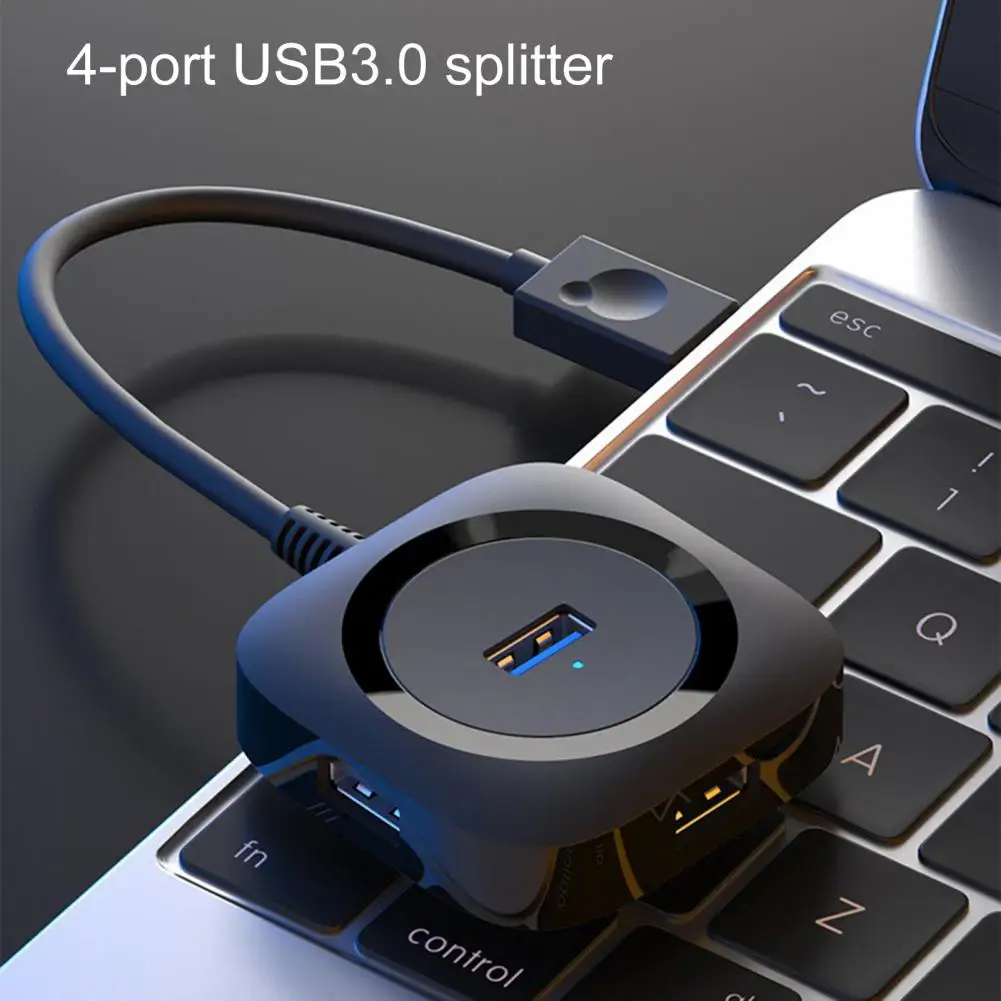 

USB Splitter Hub Safe 4 in 1 Plug Play USB 3.0 Extender Docking Station Computer Accessories