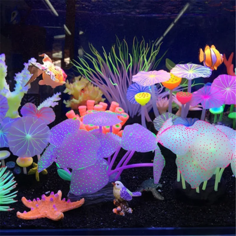 

Artificial Coral Ornaments Silicone Aquatic Simulation Coral Plant Decoration for Fish Tank Aquarium Underwater Landscape Decor