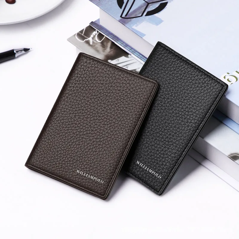 

Leather wallet men's light business wallet men's simple trend gentleman wallet luxury money clip card holder Coin purses