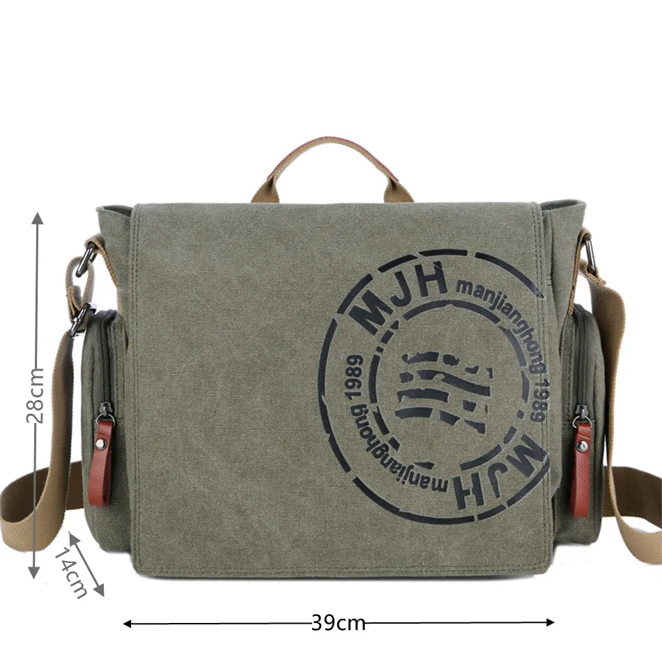 Men's Fashion Canvas Shoulder Bags Business Postman Travel Boy Crossbody Bag Men Messenger Bags Briefcase Man Handbag Tote