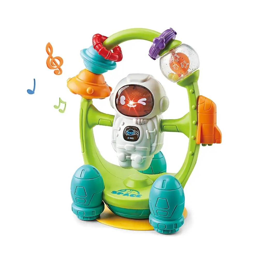 

High Chair Toy With Suction Cup Electric Astronauts Rattle Multi-functional Tray Toys With Sound Lights Effects For Gift