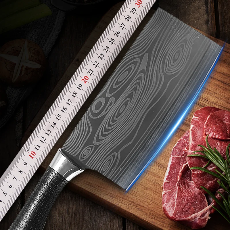 

6.7INCH Damascus Meat Cleaver Kitchen Knife Stainless Steel Fish Vegetables Butcher Slicing Professional Chef Knife Cutlery