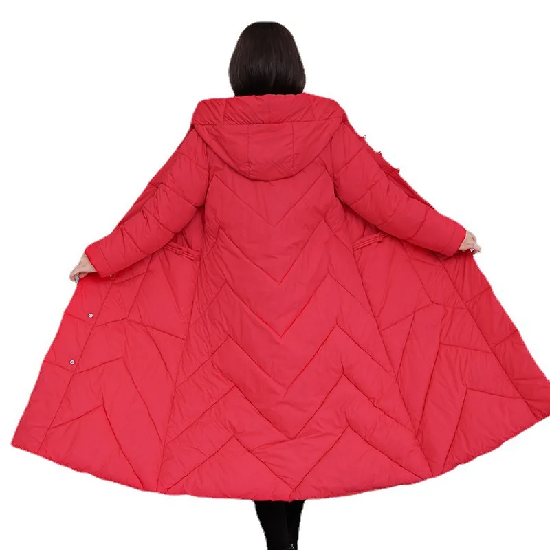 Chinese Style Down Cotton Clothes 2022 New Cotton Clothes Women Winter Loose Large Size Long Knee-thick Padded Jacket Jacket