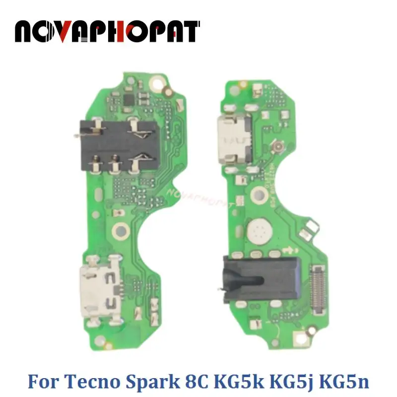

For Tecno Spark 8C KG5k KG5j KG5n USB Dock Charger Port Plug Headphone Audio Jack Microphone MIC Flex Cable Charging Board