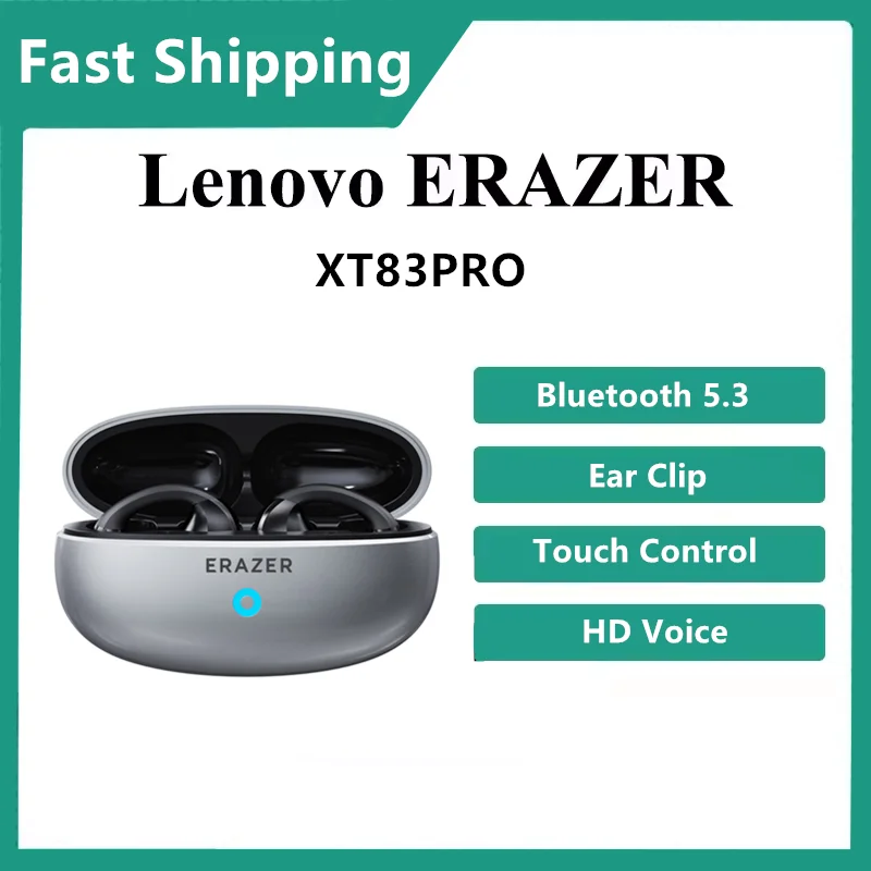 Фото ERAZER XT83 II TWS Беспроводные наушники Bluetooth 5,3 Наушники с зажимом для ушей Дизайн с сенсорным управлением HD Голосовые наушники Спортивная гарнитура 2023 №1