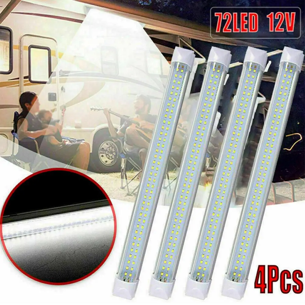 

4pcs Dc 12v Led Car Interior Roof Light Ceiling Dome Lamp Compartment Light Lamp For Rv Trailer Truck