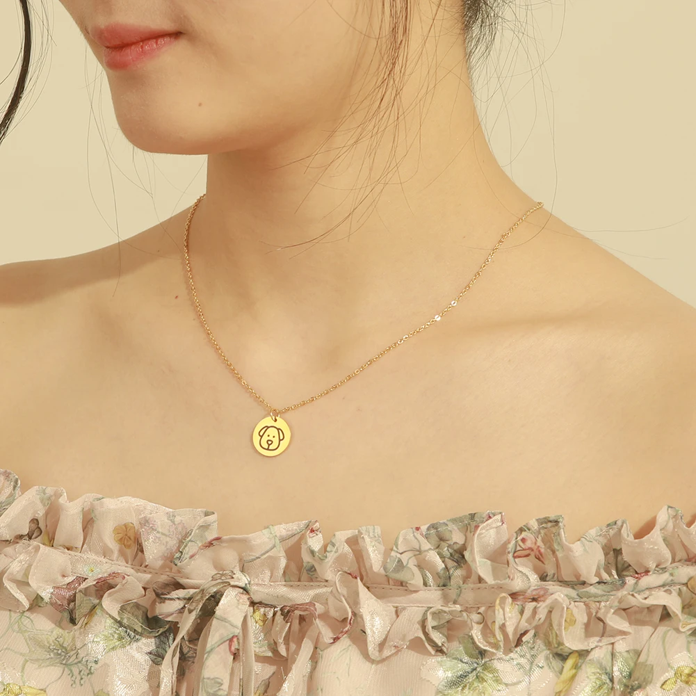 Teamer Paw ожерелье из нержавеющей стали для женщин кулон собаки милый щенок животное