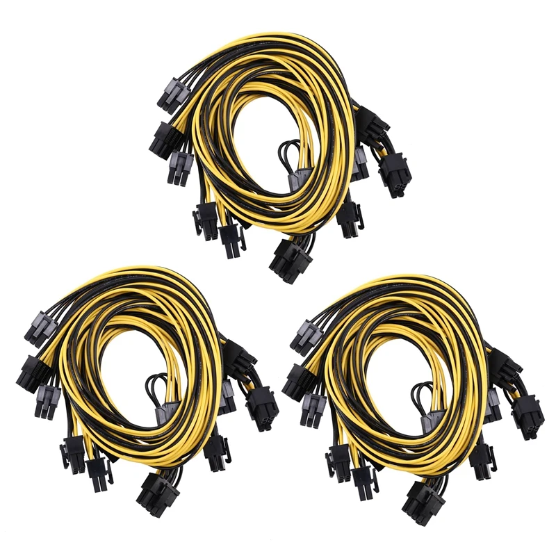 

NEW-18 Pcs 6 Pin PCI-E To 8 Pin(6+2) PCI-E (Male To Male) GPU Power Cable 50Cm For Image Cards Mining Server Breakout Board