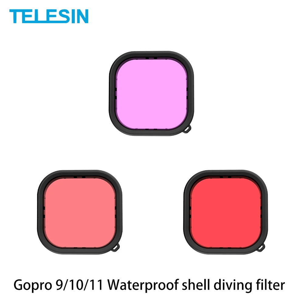 

TELESIN for GoPro9/10/11 Accessories Waterproof Shell Red Purple Pink Diving Filter Set