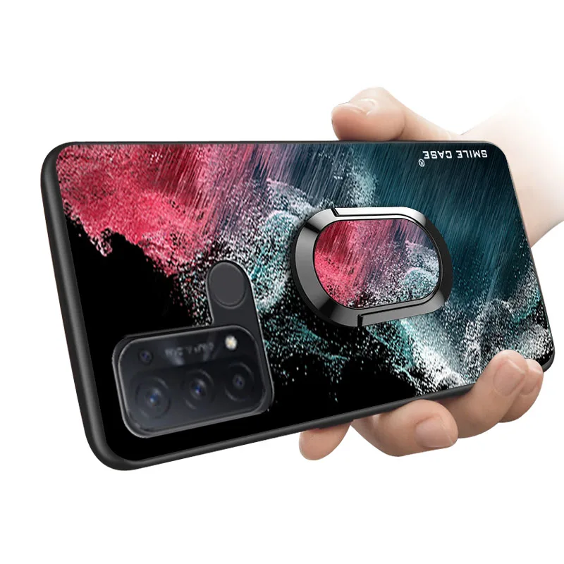 

OPPO Reno 5A Case Luxury 5G CPH2199 A101OP 6.5" With Ring Magnetic Function Soft Silicone Funda for OPPO Reno5 A Cover