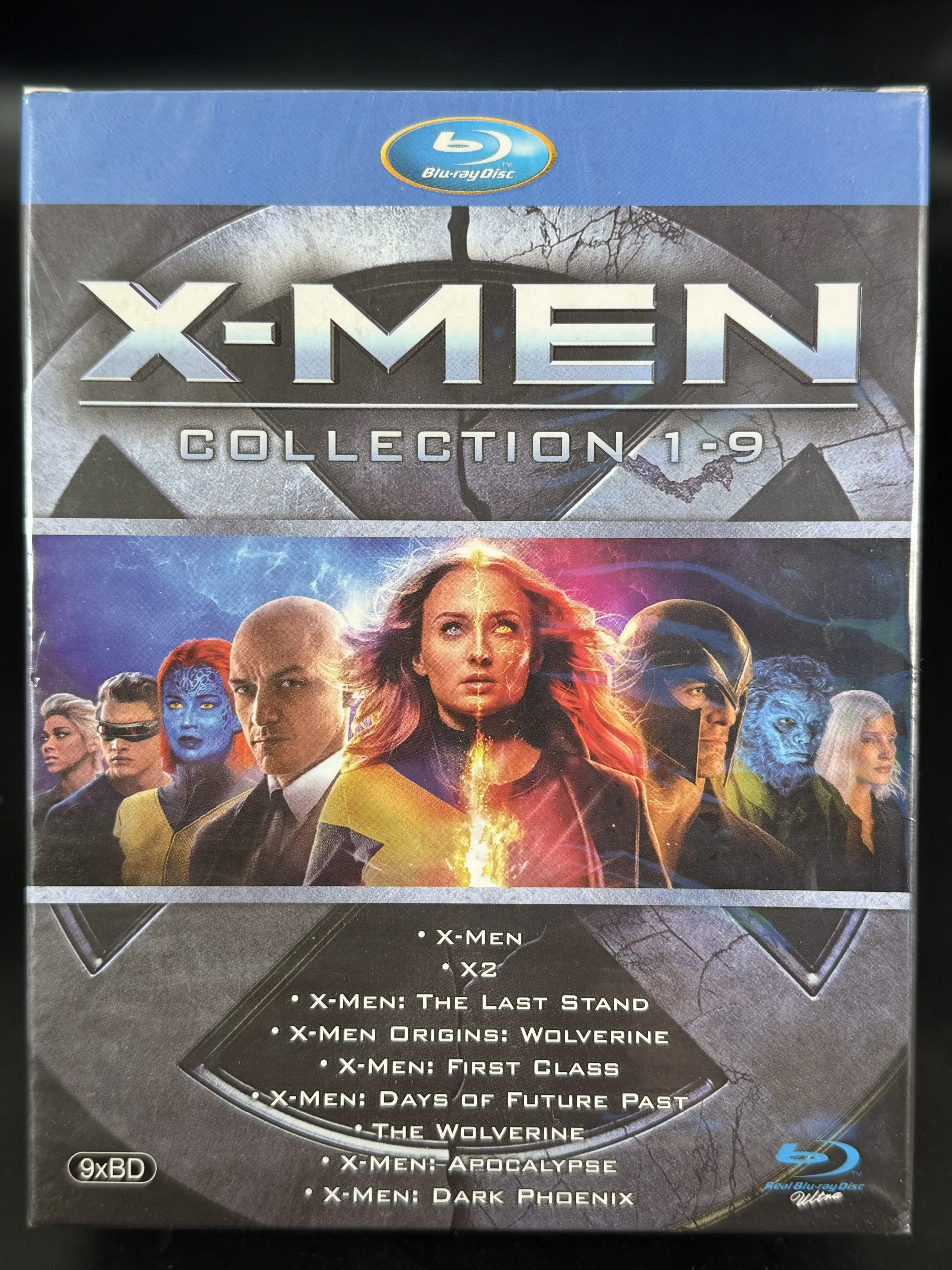 Фото Совершенно новый BD Blu-ray набор фильмов X-Men в высоком разрешении, тома 1–9, 9-дисковый комплект, английский и мандаринский звук с китайским языком. №1
