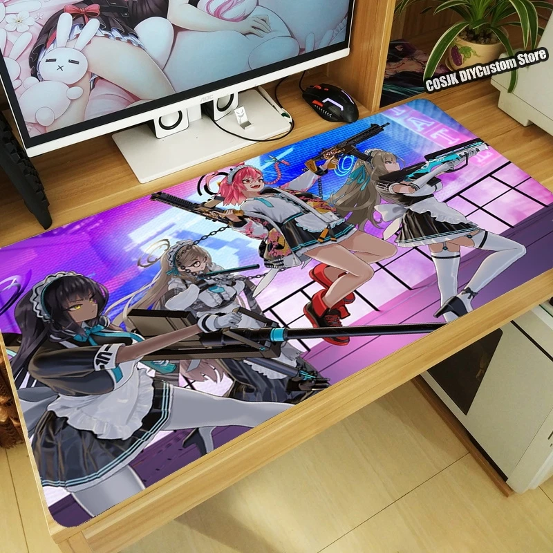 Синий игровой коврик для мыши с аниме-архивом Itinose Asena большой Настольный
