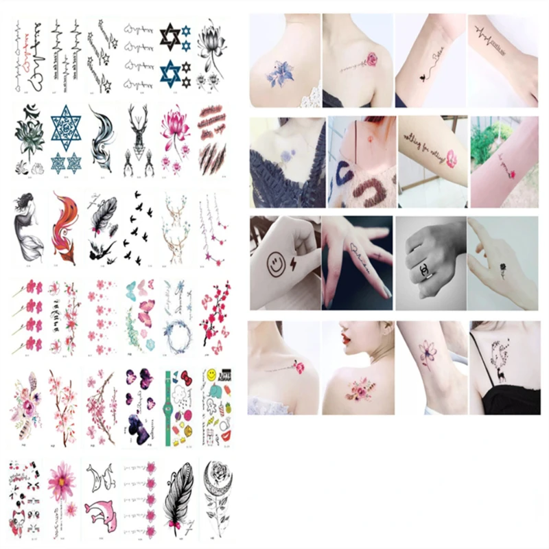 

Newly 30 Sheets Cute Cartoon Temporary Tattoos Party Waterproof Kids Adults Removable Couple Fake Tattoos Sticker