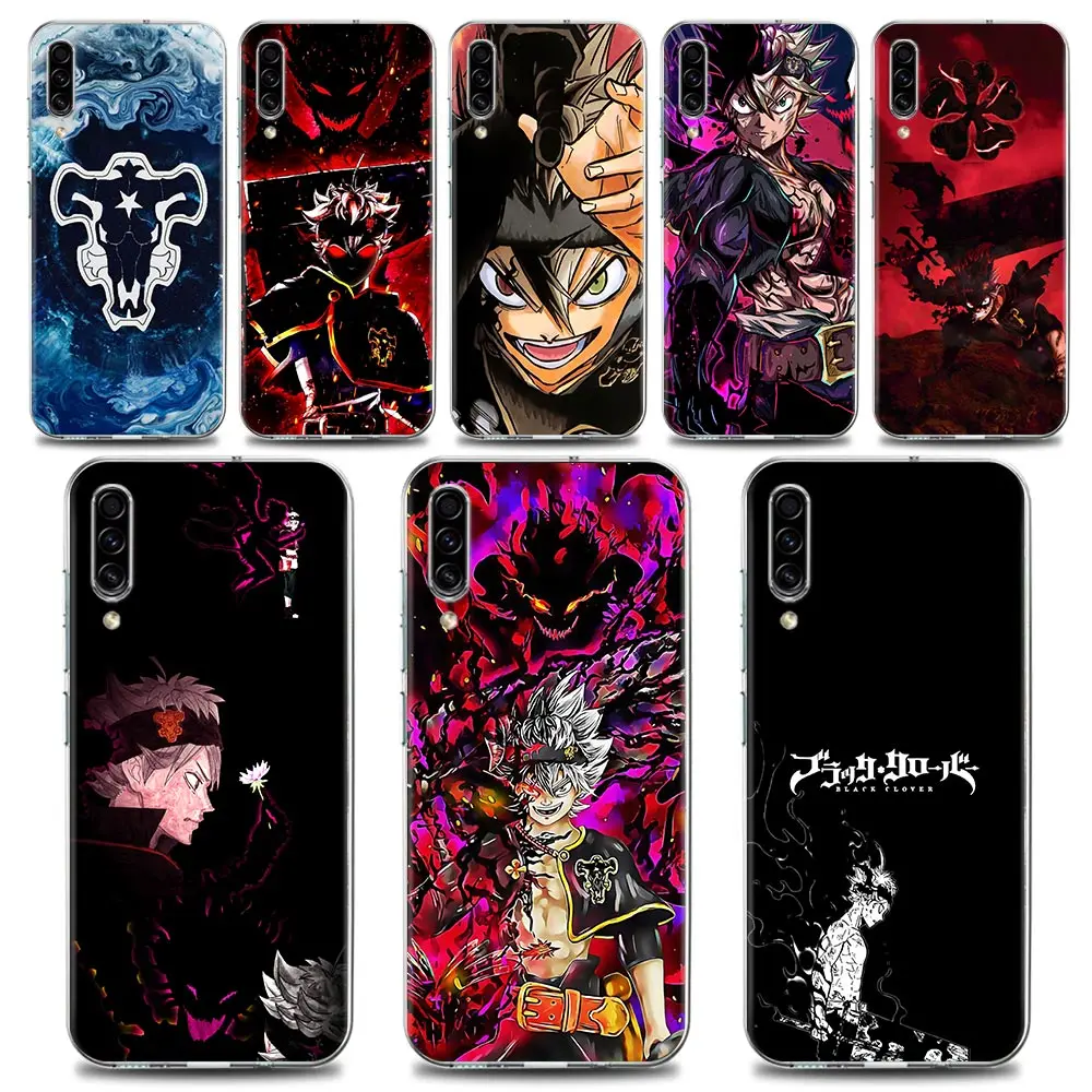 

Clear Case For Samsung Galaxy A50 A70 A30s A30 A40 A20 E A03 S Note 20 Ultra 8 9 10 Silicone Cover Black Clover Asta Preto Anime