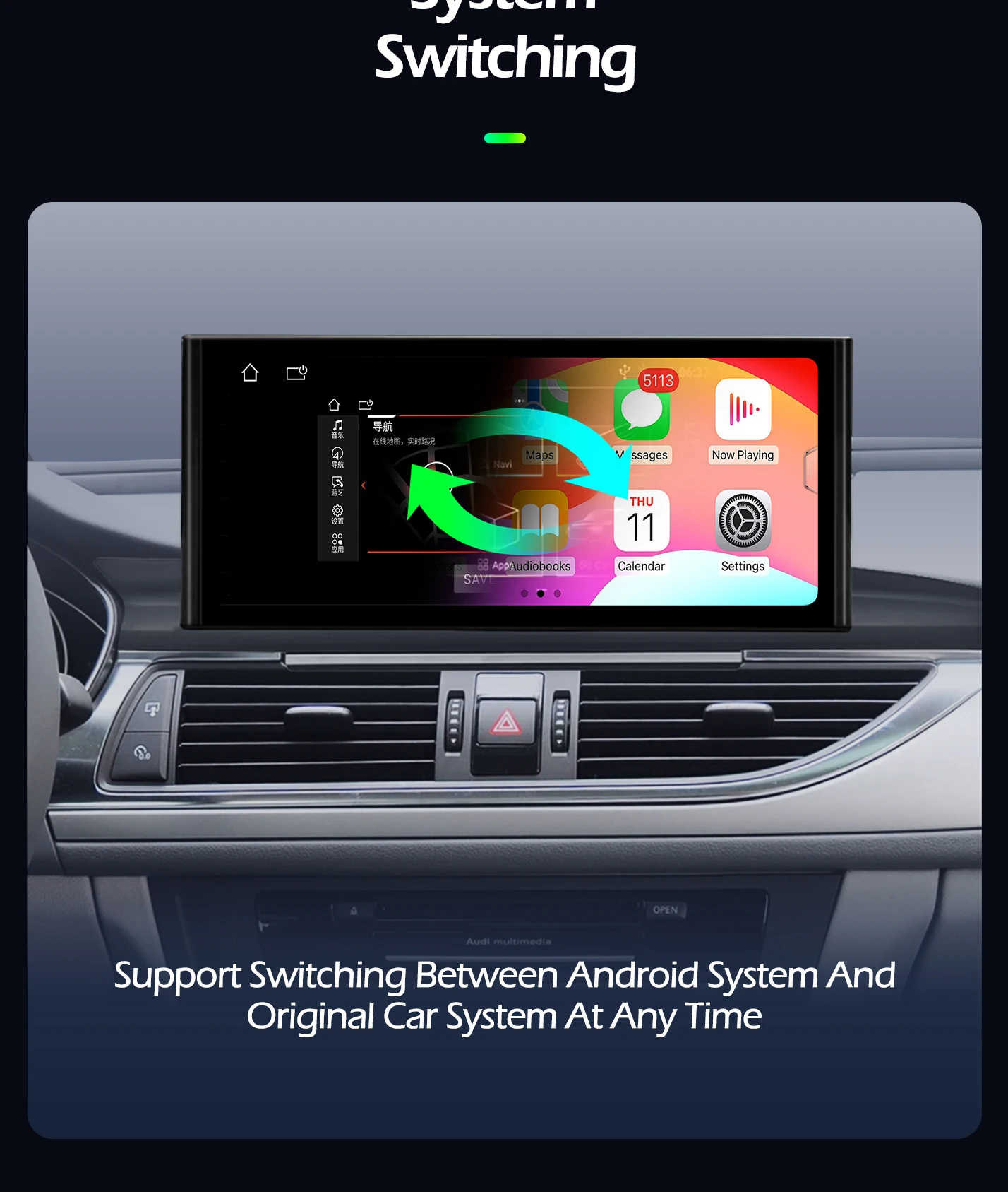 12 3-дюймовый для Audi Q5L 2018-2022 1920*720P CarPlay Android Автомобильный радиоприемник Видео