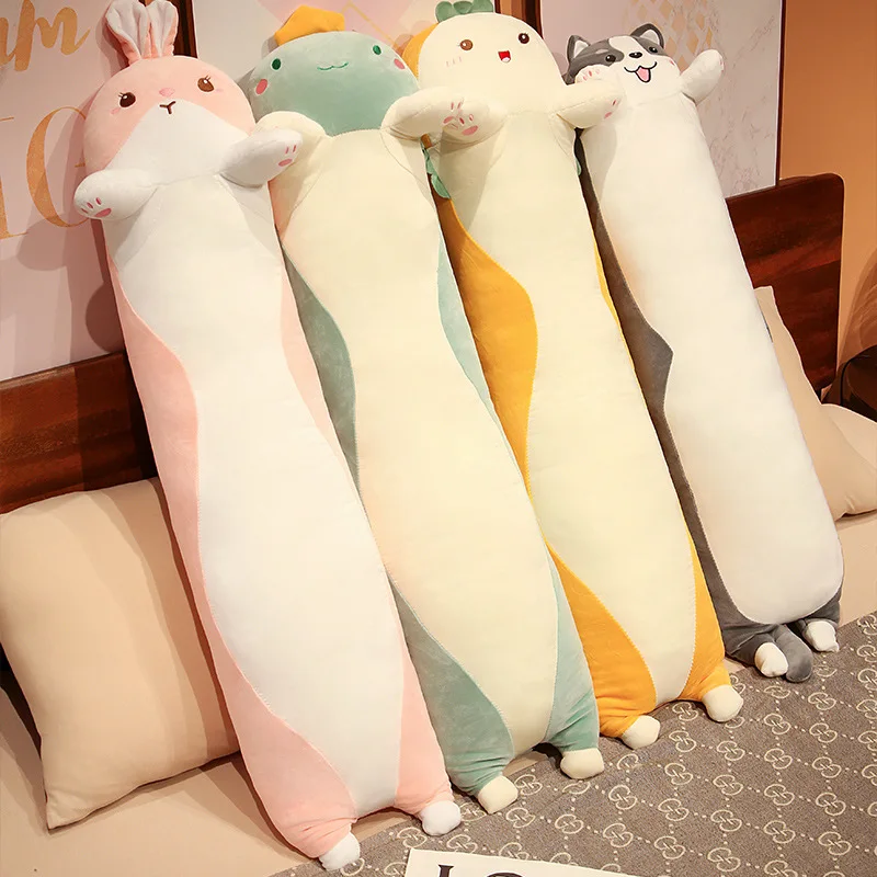 

85-120cm Cartoon Animal Plush Toy Stuffed Kawaii Squishy Pillow Huggable Hippo Cat Lion Crocodile Dinosaur Sofa Decor