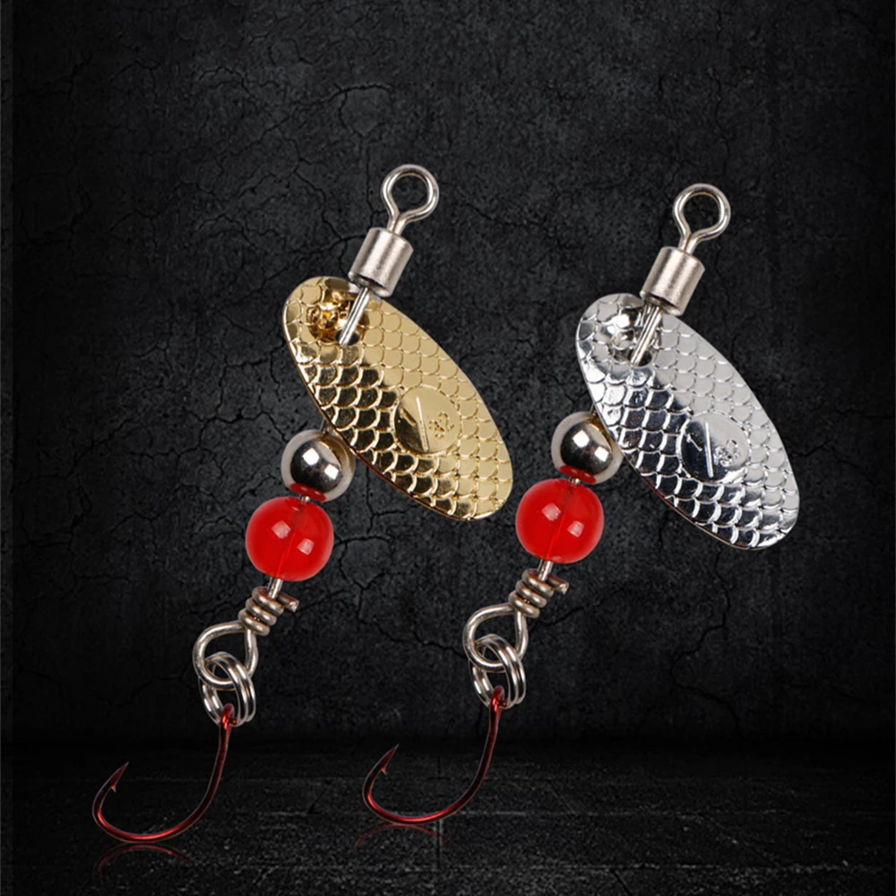 

2 Pieces / Set 1.5g Fake Bait Scale Sequin Feather Hook Metal Horsemouth Sequin Road Sub Sequin Spoon Sequin Bait