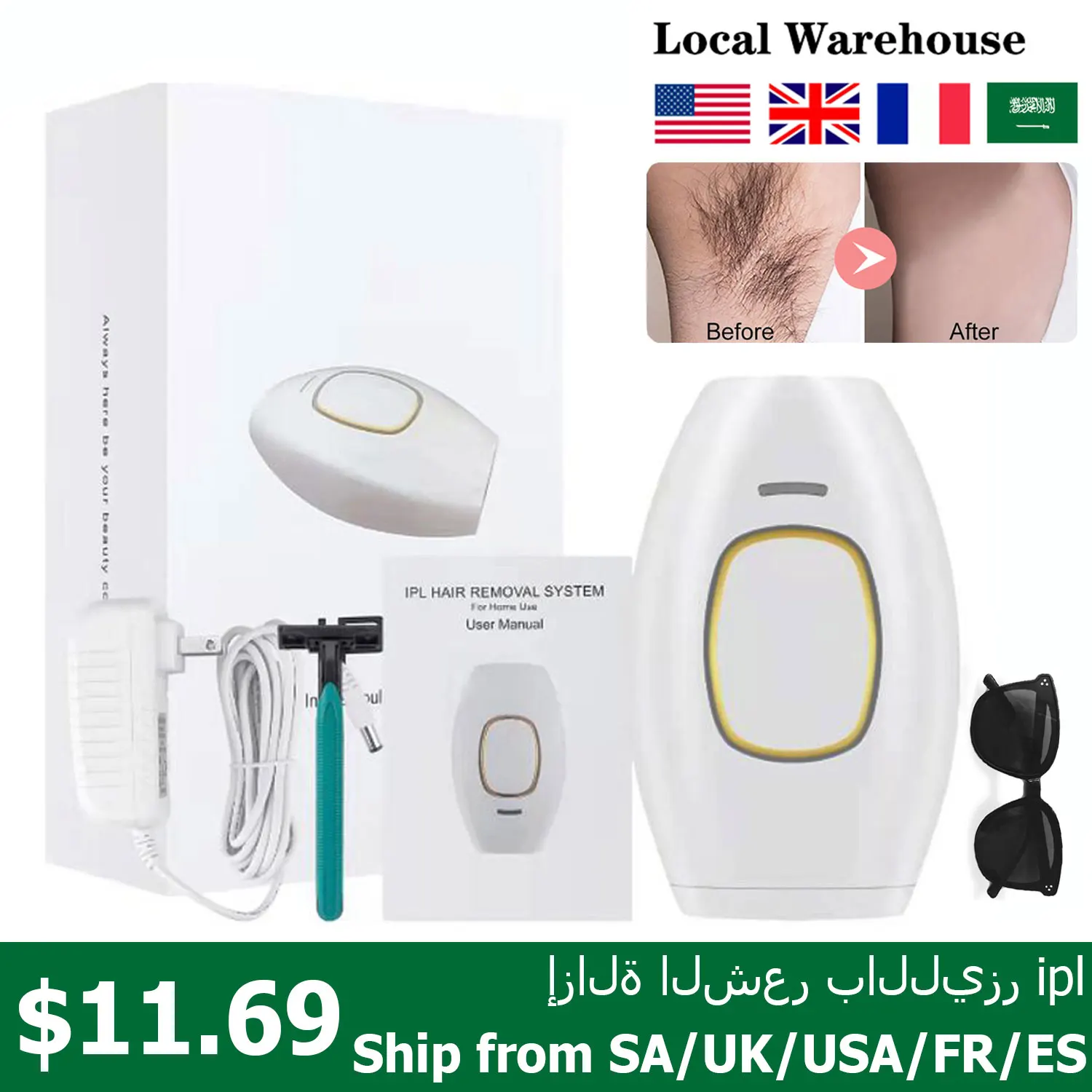 

Hair Removal IPL Laser Epilator For Women 900000 Flashes Painless Epilator Hair Removal Device Facial Epilator Women Body Shaver